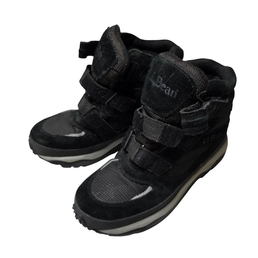 LL Bean‎ Womens Black Primaloft Insulated Snow Boots Hook Loop 0MR94 04 Size 8.5